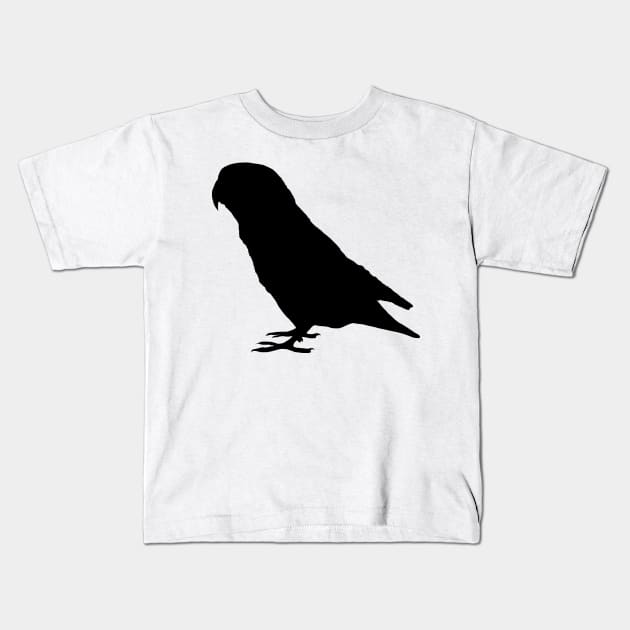 Lovebird silhouette Kids T-Shirt by michelleachan